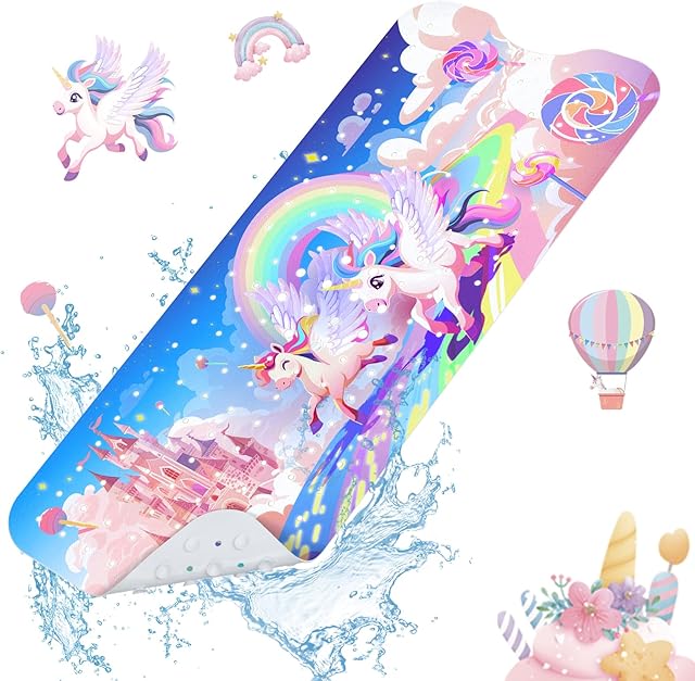 Baby Bath Mat Non Slip Rainbow Unicorn Bathtub Mat for Kids