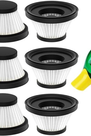 6 Pack Replacement Filters Compatible with Duck Compact Handheld Portable Cordless Vacuum Cleaner AS Seen On TV, Washable Filters for Duck Vac (Vacuum Not Included)