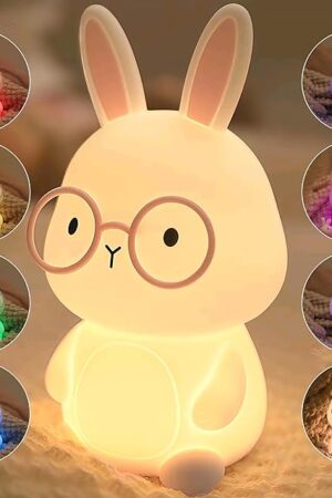 Bunny Night Light Rabbit Lamp LED Nightlight Touch Color Changing
