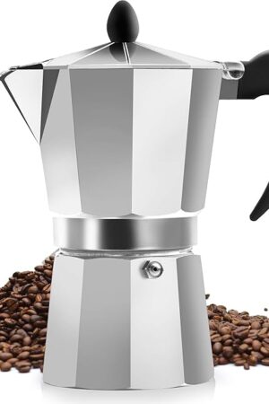 Zulay Kitchen Stovetop Espresso Maker Moka Pot 3 Espresso Cup