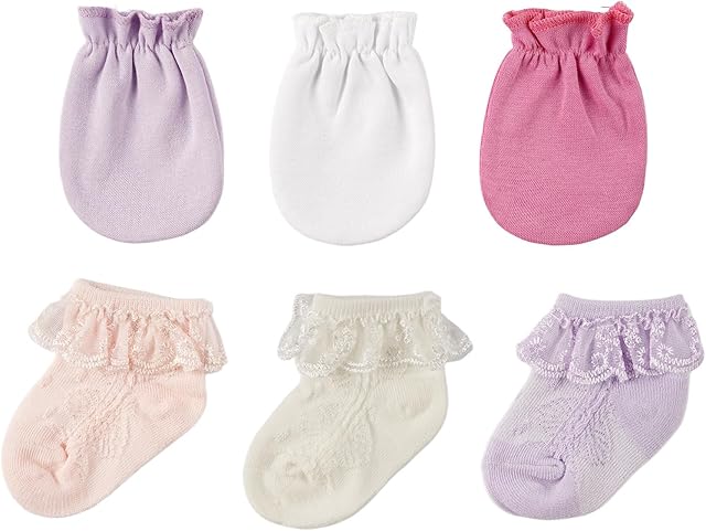 The BABESIDE Reborn Baby Doll Socks with Babydoll Gloves Set for 17-22 Inch Babydolls, 3 Pairs of Lace Dolls Socks with Gloves for Realistic Baby Doll Accessories Girls