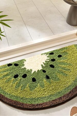 Ankah Fruit Bath Mats Cute Bathroom Rugs, Particularly Absorbent, Very Soft, and Dry Fast That fits in The Kid's Room, Bathroom or Other Room, 17.7" x 31.5",Kiwi