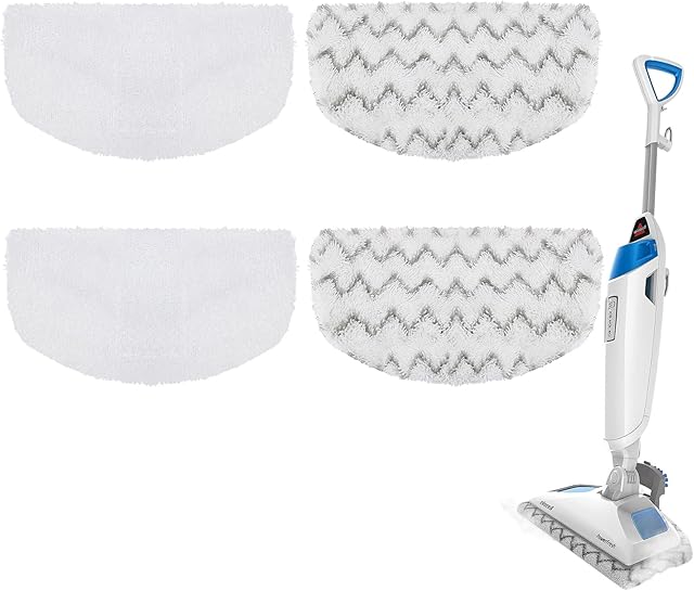 4 PACK Steam Mop Replacement Pads Compatible with Bissell Powerfresh Steam Mop 1940 1806 1544 2075 2685A 2181 2814 Series, Model 1940A 1940W 19405 2075A 2685A 5938, Microfiber Washable, Reusable