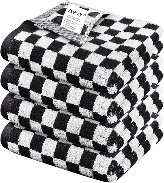 4-Pack Cotton Hand Towels 13x29 Inches