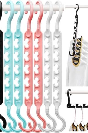 8-Pack-Closet-Organizers-and-Storage,Sturdy Organization-and-Storage-Hangers-Space-Saving for Wardrobe,Dorm-Room-Essentials for College Students Girls Smart Clothes Hanger