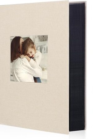 Artmag Fabric Photo Album 4x6 300 Large Capacity for Family Wedding Anniversary Linen Album Holds 300 Horizontal Photos (300 Pockets, Beige)