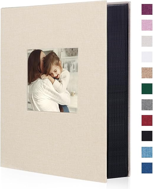Artmag Fabric Photo Album 4x6 300 Large Capacity for Family Wedding Anniversary Linen Album Holds 300 Horizontal Photos (300 Pockets, Beige)
