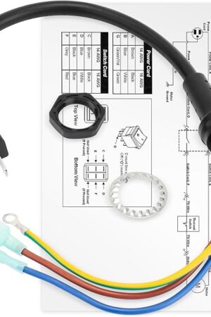 100641 Power Cord Replacement for Proteam AviationVac,LineVacer HEPA,LineVacer ULPA,MegaVac,QuietPro BP,Super CoachVac Super QuarterVac Backpack Vacuum Parts,Pigtail 3 Wire,w/Strain Relief