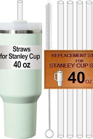 6-Pack Straws for Stanley Cup 40 OZ, Replacement Straw for Stanley 40OZ Tumbler Accessories, Reusable,Dishwasher Safe,Food Safe,BPA Free,Made of Tritan,Clear