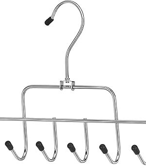 Whitmor 10 Hook Accessory Hanger, Chrome & Black