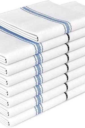 Zeppoli Classic Dish Towels 15 Pack 14" by 25" 100% Cotton Kitchen Towels Hand Towels