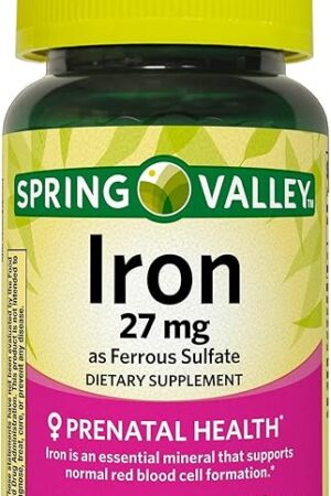Convergence Spring Valley Iron as Ferrous Sulfate Tablets Dietary Supplement, 27 mg, 250 CountNo preservatives, Artificial Dyes or sweeteners