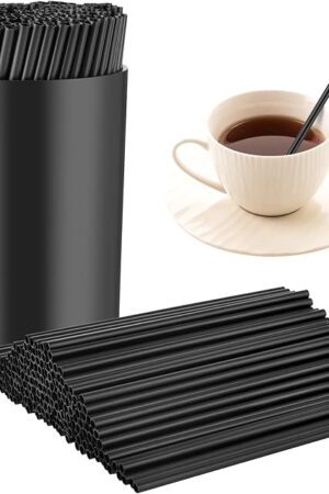 200 Pcs Black Coffee Stirrer and Holder Set Coffee Stir Sticks Coffee Stirrers Plastic Coffee Stir Stick Holder Black for Mixing Coffee Milk Cocktail Drinks Coffee Home Kitchen Party Supplies