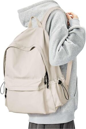 Classic White Mini Small Basic Backpack for Women Men