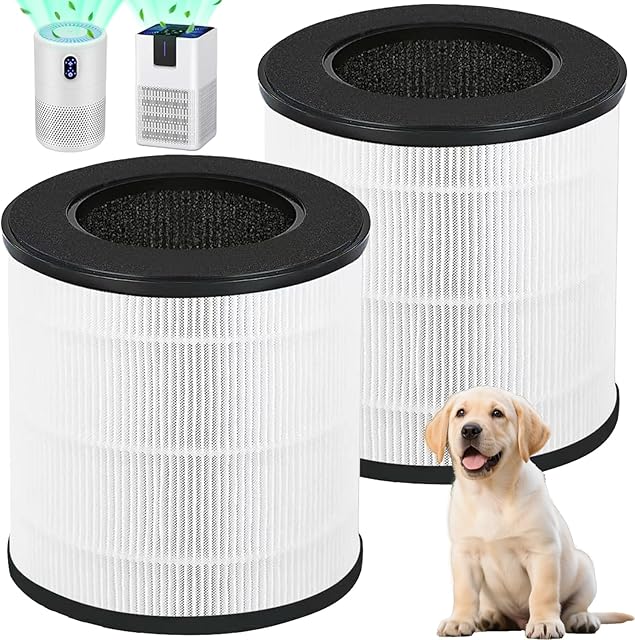 B-D02U Filter Replacement, Compatible with VEWIOR B-D02U Air Purifier and MOO-KA B-D02L and KOIOS B-D02L Air Purifier, 3-in-1 H13 True HEPA Filter and Activated Carbon Filter, 2Pack