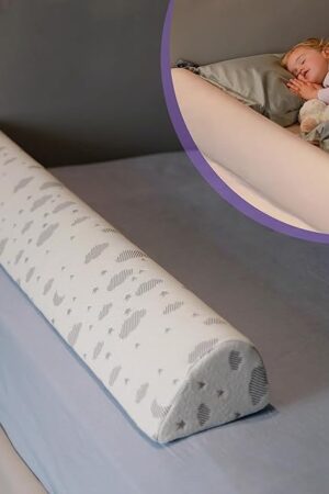 ComfyBumpy Bed Rail for Toddlers | Toddler Bed Rails with Washable Cover - Kids Foam Bed Rail Guard - Bed Barrier for Twin, King, Queen Bed [1-Pack]