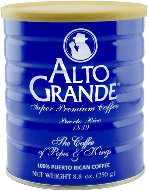 Alto Grande Super Premium Coffee Ground, Single Origin, Puerto Rico, 8.8 Ounce Canister