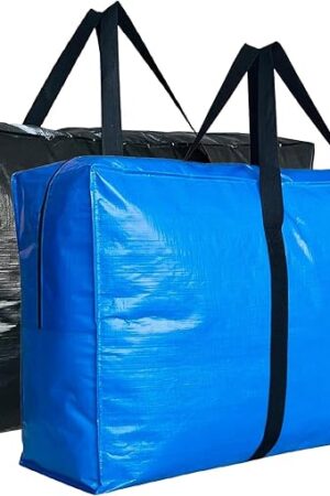 60 Gallon Extra Large Storage Bags Bins, Jumbo Moving Totes Storage Bags, Waterproof Foldable Big XXL Duffle Bag for Travel, 42x23x13.5inch