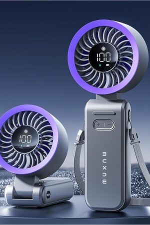 3-IN-1 Portable Handheld Fan: Mini Personal Fan 3600mAh Rechargeable Foldable Turbo USB - Cooling Travel Summer Beach For Women Kids