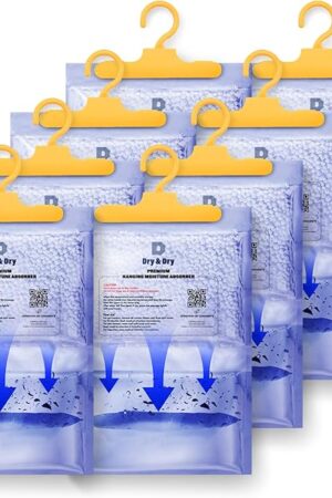 Dry & Dry Premium Moisture Absorbers for Home, Basement & Bedroom - Small Dehumidifiers - White (8 Pack)