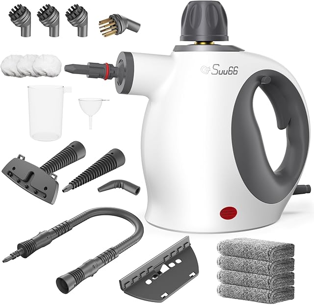 Handheld Steam Cleaner with Safety Lock, 500mL Large Tank & 19PCS Accessories - Multi-Surface Deep Cleaning for Kitchen, Bathroom, Car, Sofa - Removes Stubborn Grime, Sanitizes Surfaces