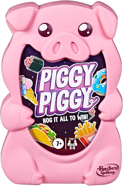 The Hasbro Gaming Piggy Piggy Card Game | Family Games for Kids, Teens, and Adults | 2 to 6 Players I 20 Mins. Average | Quick-Playing Travel Games | Fun Summer Activities | Vacation Essentials | Ages 7+