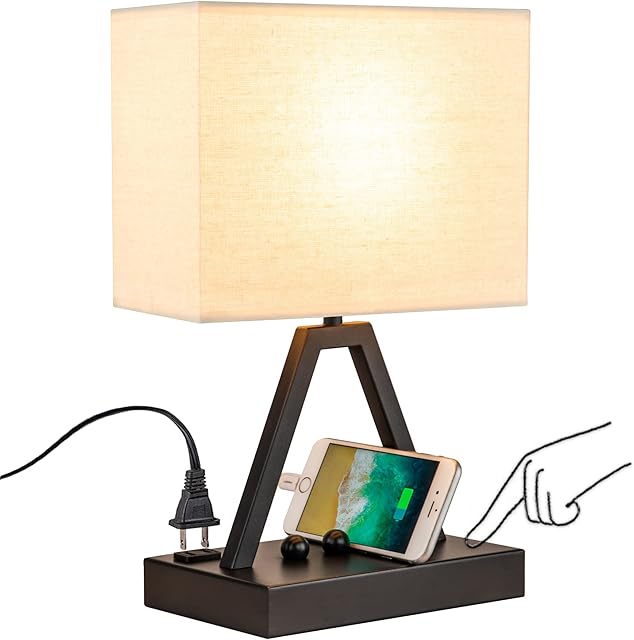Briever Touch Control Table Lamp Desk Lamp Bedside Lamps Black