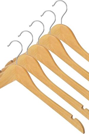 Whitmor Natural Wood Dress or Shirt Hangers (Set of 5)