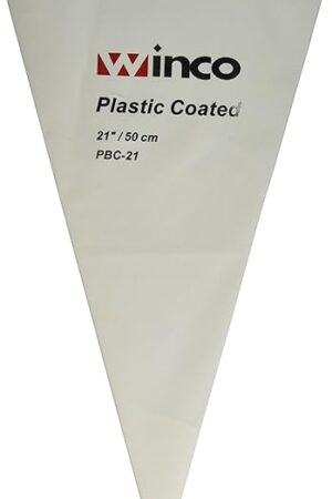 Winco Pastry Bag Cotton with Plastic Coating, 21-Inch,White,Medium