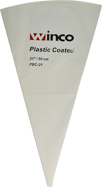 Winco Pastry Bag Cotton with Plastic Coating, 21-Inch,White,Medium