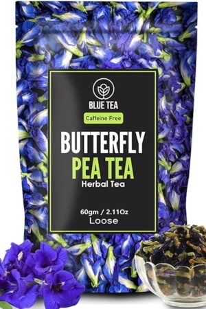 BLUE TEA Butterfly Pea Flower Herbal Tea, 2.11 Oz (120+ Cups) | Caffeine Free | Antioxidant Rich | Non Bitter | Chemical Free | No Preservatives | Non-GMO | Zipper Pack