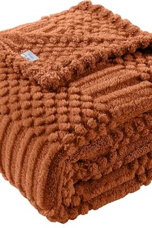 50x70 Inch Rust Throw Blanket - Soft & Fluffy Fleece, Cute & Aesthetic, Perfect for Sofa, Couch, Chair, Bed, Living Room & Bedroom, All-Season Use, Plush & Cozy Decorative Blanket