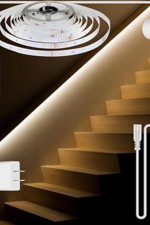 Dual Motion Sensor Light LED Step Stair Light Strip Plug-in Warm White