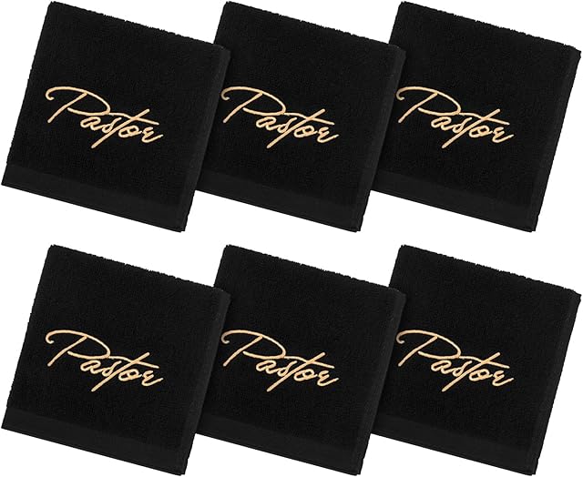Buryeah 6 Pcs Pastor Towels Pastor Hand Towels Handkerchiefs Clergy Handkerchief
