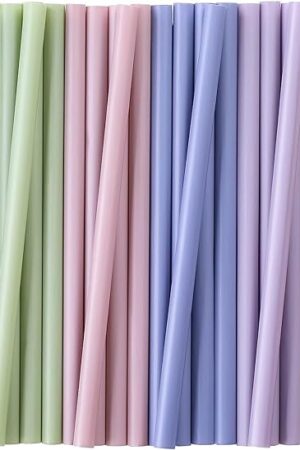 100 Pcs Jumbo Smoothie Straws, Disposable Wide Plastic Drinking Straws, Colorful Plastic Straws for Milkshakes, Smoothies, Boba, Bubble Tea, Ice Coffee - 8.5"L, 0.4" D