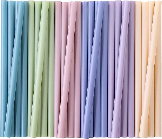 100 Pcs Jumbo Smoothie Straws, Disposable Wide Plastic Drinking Straws, Colorful Plastic Straws for Milkshakes, Smoothies, Boba, Bubble Tea, Ice Coffee - 8.5"L, 0.4" D