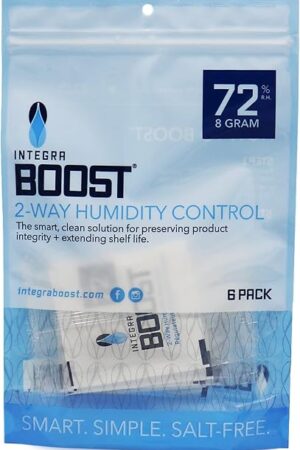 2-Way Humidity Control Pack - Preserve Flavor & Control Humidity at 72% RH - Moisture Absorber for Herbs, Spices & More - 8 Gram (Pack of 6)