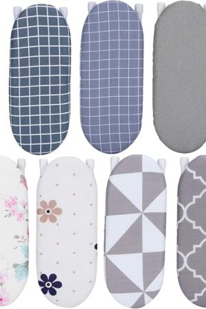 Classic Grid Tabletop Ironing Board with Folding Legs, Wide Countertop Cover, Portable, Sewing & Craft Room Use