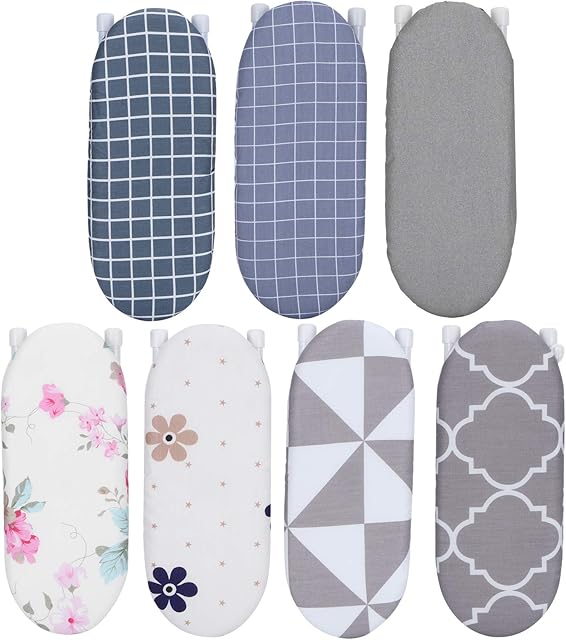 Classic Grid Tabletop Ironing Board with Folding Legs, Wide Countertop Cover, Portable, Sewing & Craft Room Use