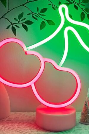 Cherry Neon Sign LED Lamp Green Red