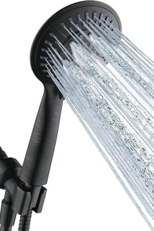 BRIGHT SHOWERS 9 Spray Settings Shower Head with Handheld High Pressure Oil-Rubbed Bronze Hand Held Showerhead with 60 Inch Stainless Steel Hose and Adjustable Overhead Bracket