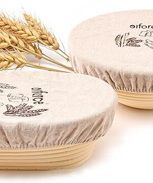 Banneton Sourdough Proofing Basket Kit,10"Round & 11"Oval Proofing Basket with Liners & Covers,Bread Baking Supplies for Home or Professional Sourdough Bakers Baking Tool