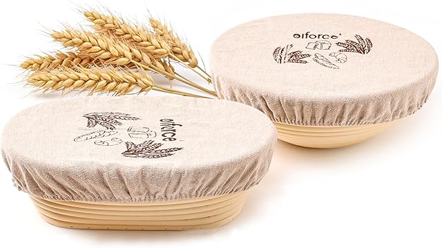 Banneton Sourdough Proofing Basket Kit,10"Round & 11"Oval Proofing Basket with Liners & Covers,Bread Baking Supplies for Home or Professional Sourdough Bakers Baking Tool