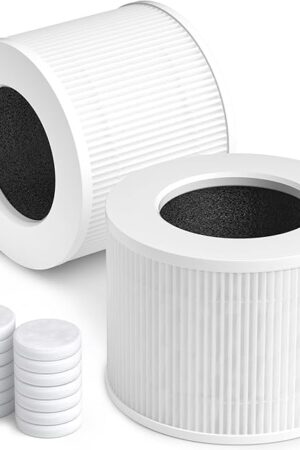 Core Mini Replacement Filter Compatible with LEVOIT Core Mini P Air Purifier, 3-in-1 High-Efficiency H13 True HEPA Activated Carbon Filter, Replace Part #Core Mini-RF, 2 Filter & 14 Fragrance Sponge