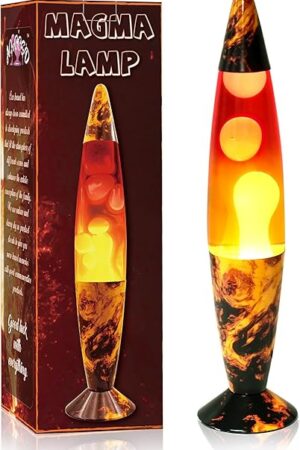 16 Inch Volcano Rocket Magma Lamp Yellow Liquid with 2 Light Bulbs