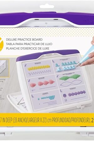 Wilton Deluxe Practice Board Set - Practice Piping Stars, Flowers, Petals, Leaves, Dots, Ruffles and More for Treat Decorating, 23 Practice Sheets, 13 x 10.7-Inch