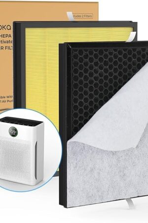2 Pack MOOKA PR1 Pet Mode Genuine Air Purifier Replacement Filter, H13 True HEPA Air Purifiers for Home Large Room up to 2200sq.ft, Removes Pollen Dander Smoke Pet Hair Dust