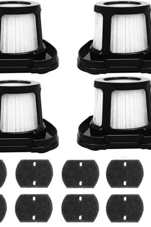 2284W Filter Compatible with Bi-ssell Pet Hair Eraser Hand Vacuum 2284W, 2390, 2389, 2390A, Replace Parts for 1614212, 1614203, 1614204, Pack 4 Filter and 8 Foam Filter