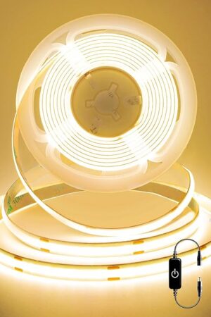 COB LED Strip,LED Strip Lights 3M/9.84ft,Touch Dimmable LED Strips,CRI90+,2700K Warm White cob led,960LEDs,24V LED Tape Lights,Indoor for Bedroom, Kitchen, TV, Mirror,Cabinet
