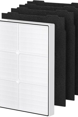 AP510 & AP450 Replacement Filter Set Compatible with Whirlpool Whispure 1183054K 8171434K Fits AP450 AP510 AP51030K AP51030KB AP45030K WP500 WP1000 Air Purifier, 1 HEPA Filter + 4 Carbon Filters